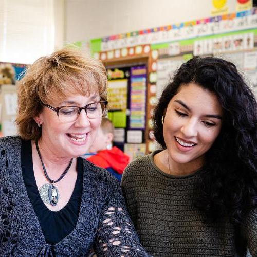 A grade school teacher and her advisor